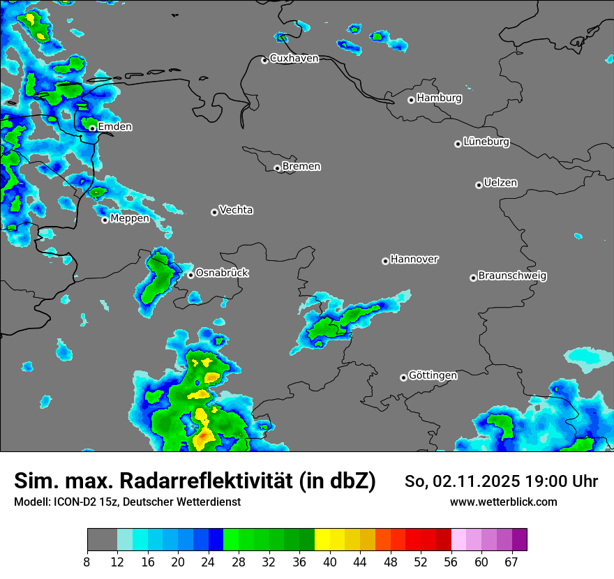 Modellkarten Simuliertes Radarbild