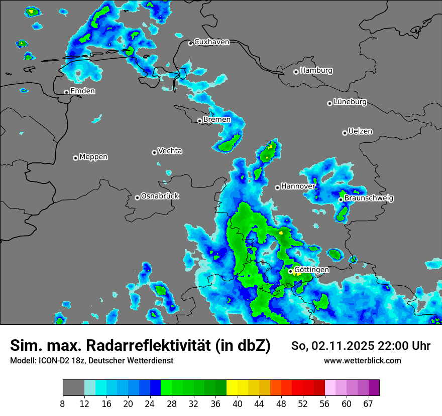 Modellkarten Simuliertes Radarbild