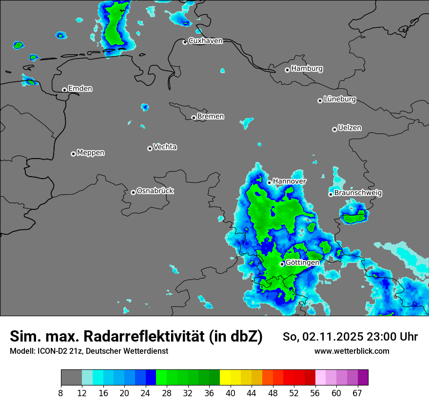 Modellkarten Simuliertes Radarbild