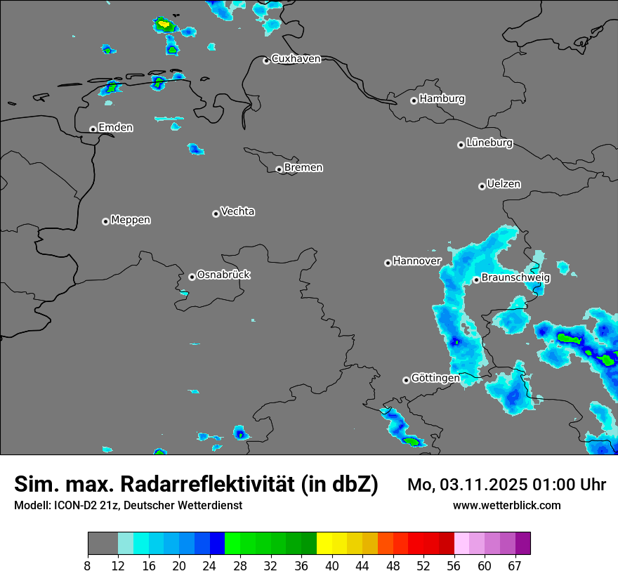 Modellkarten Simuliertes Radarbild
