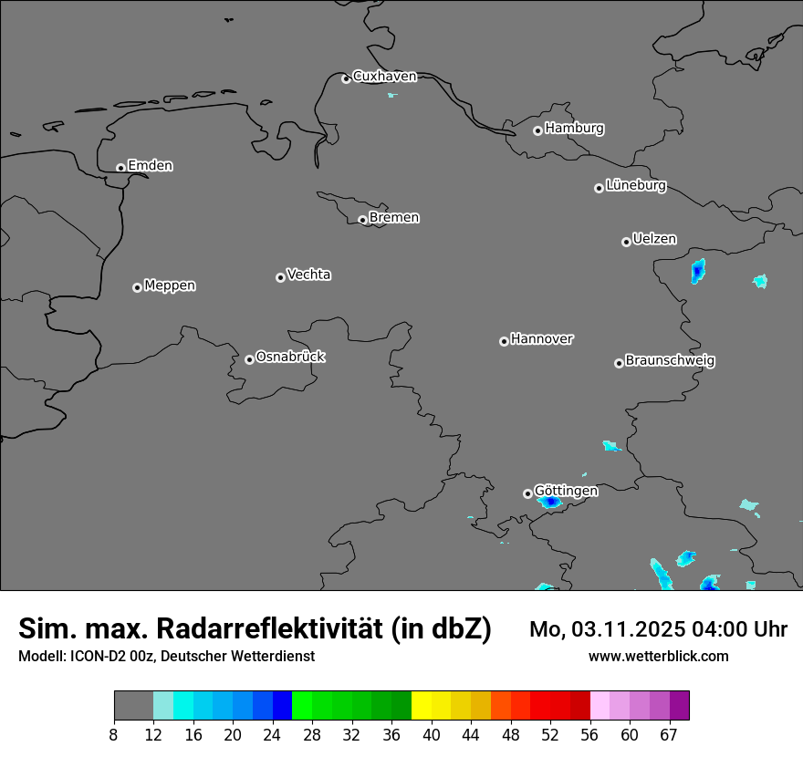 Modellkarten Simuliertes Radarbild