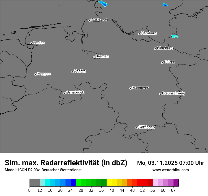 Modellkarten Simuliertes Radarbild