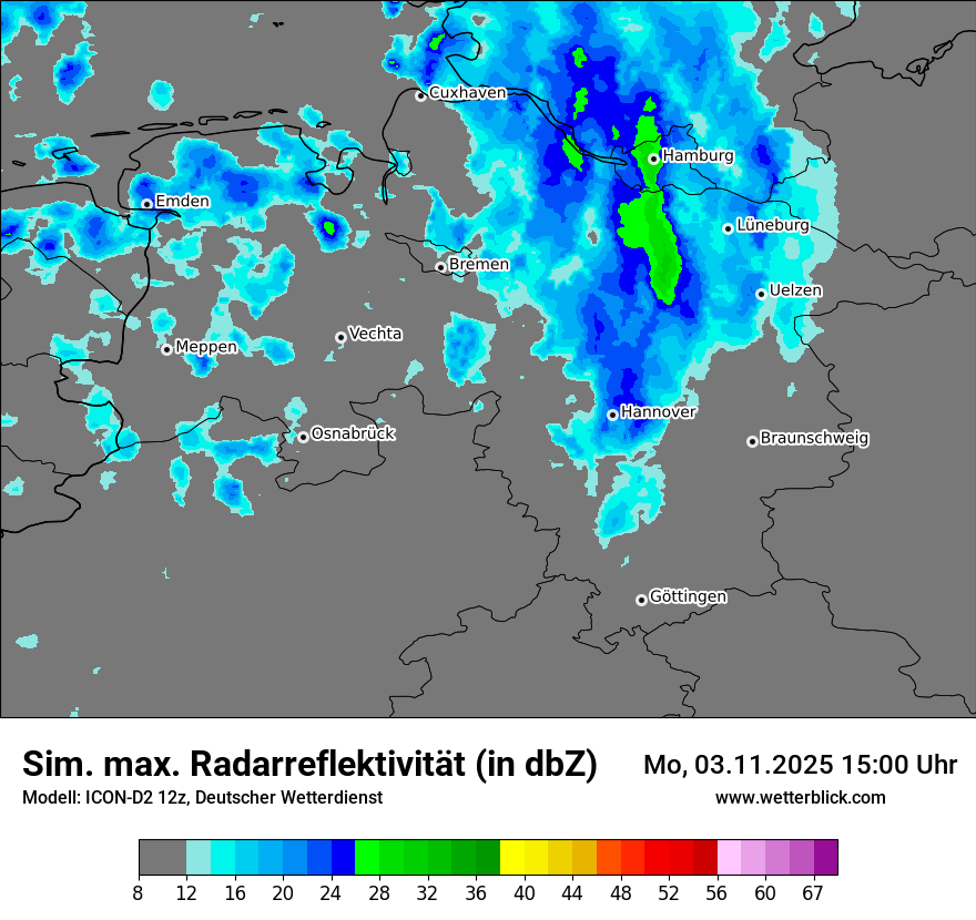 Modellkarten Simuliertes Radarbild