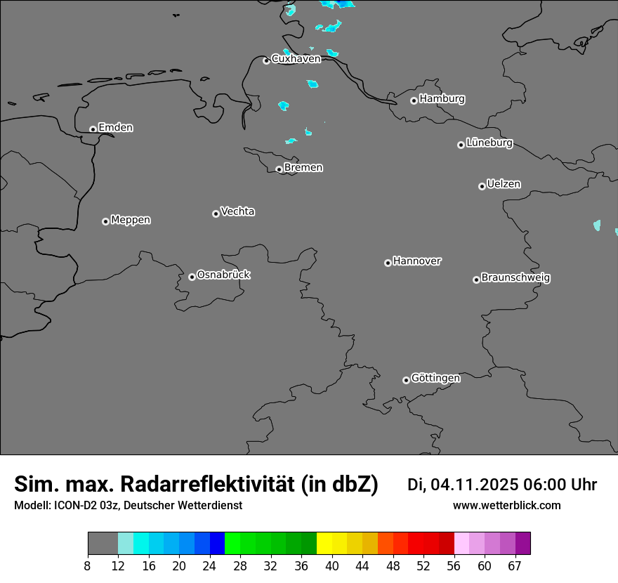 Modellkarten Simuliertes Radarbild