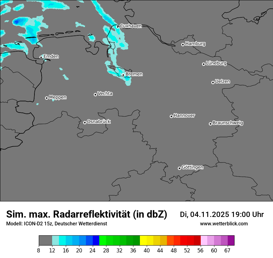 Modellkarten Simuliertes Radarbild