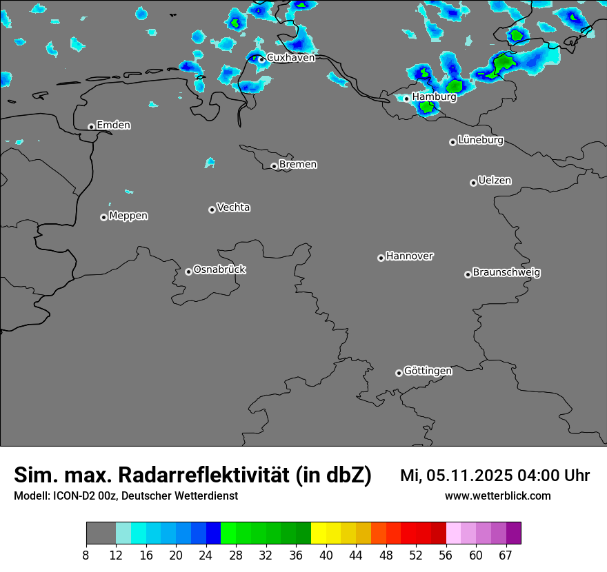 Modellkarten Simuliertes Radarbild
