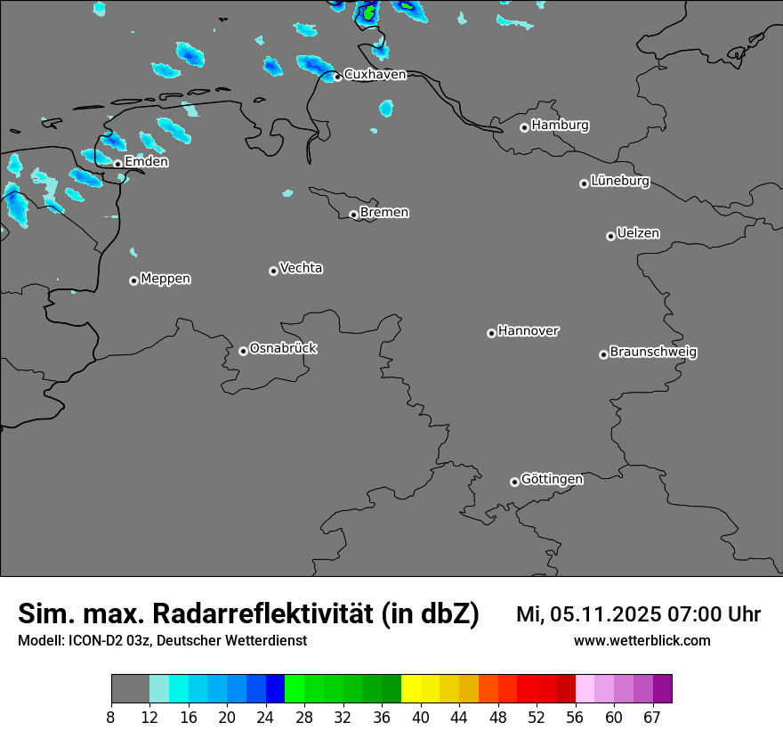 Modellkarten Simuliertes Radarbild