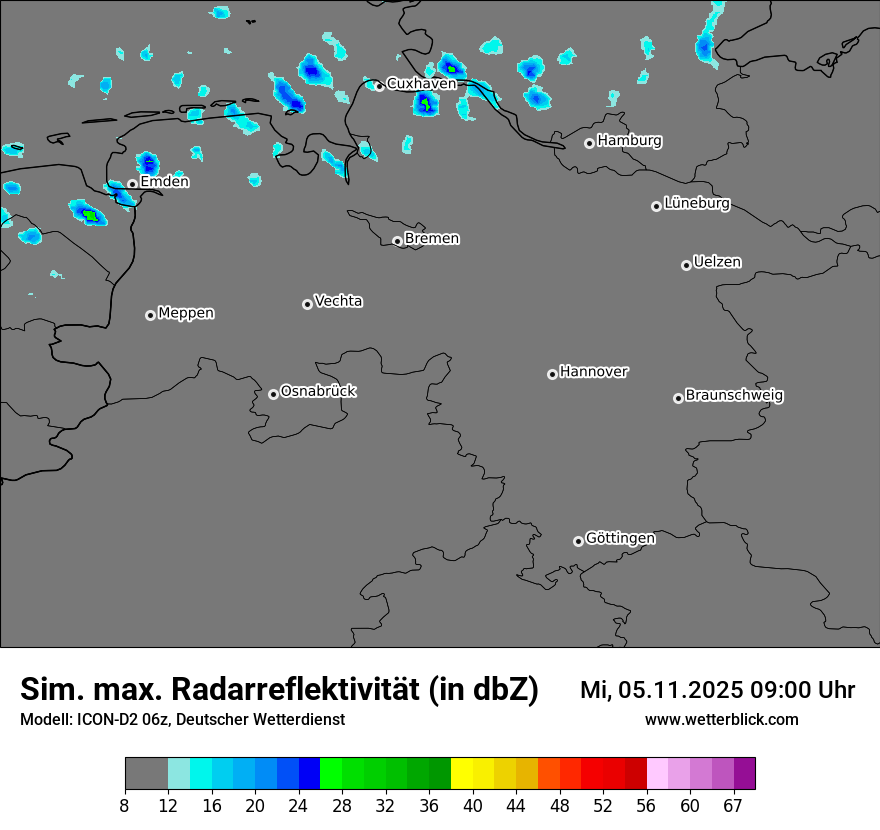 Modellkarten Simuliertes Radarbild