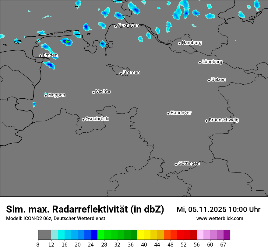 Modellkarten Simuliertes Radarbild