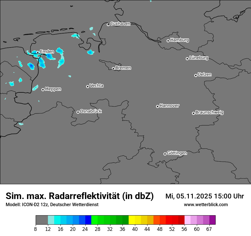 Modellkarten Simuliertes Radarbild