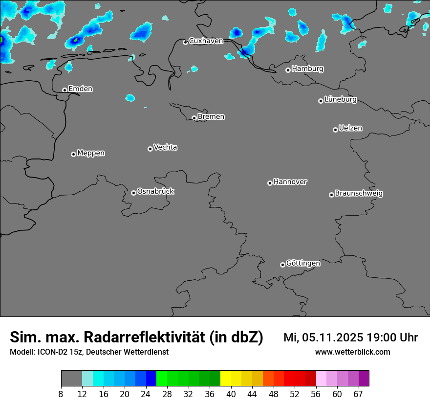 Modellkarten Simuliertes Radarbild