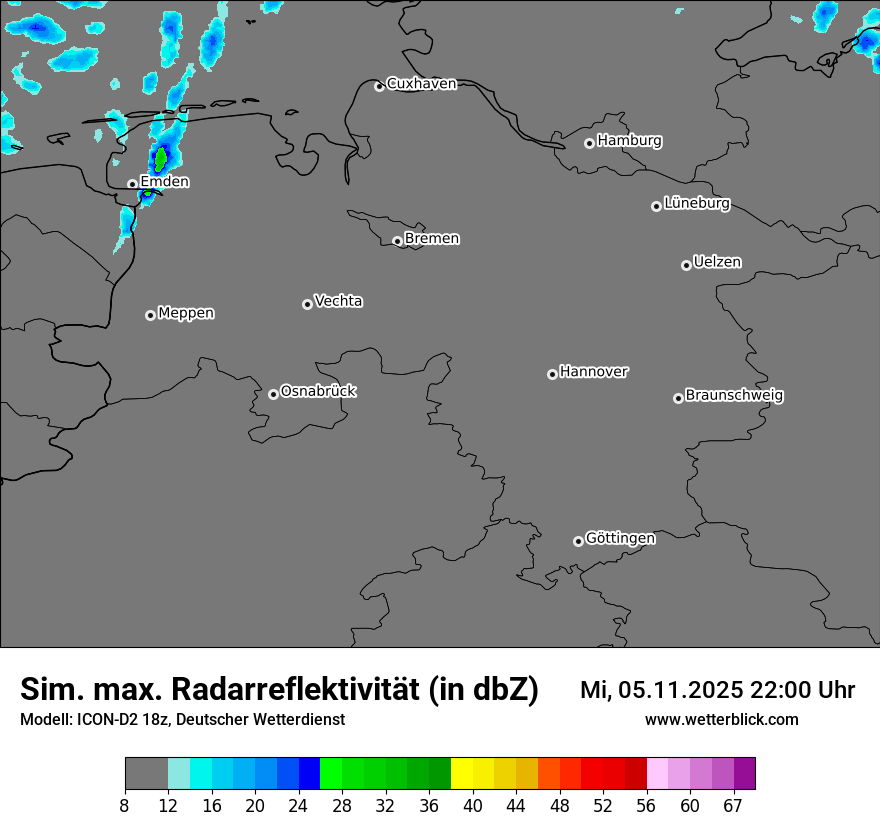 Modellkarten Simuliertes Radarbild