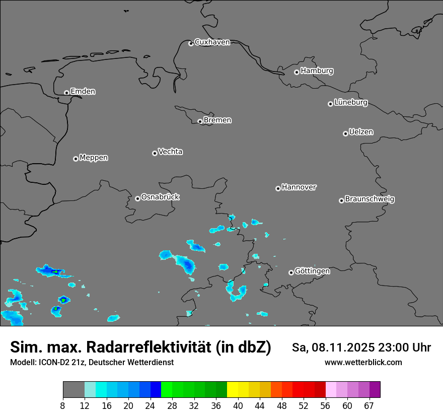 Modellkarten Simuliertes Radarbild