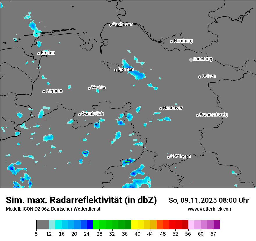 Modellkarten Simuliertes Radarbild