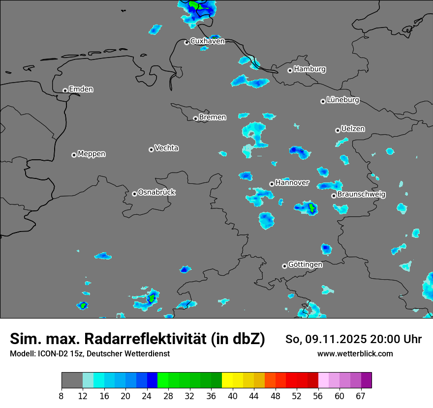 Modellkarten Simuliertes Radarbild