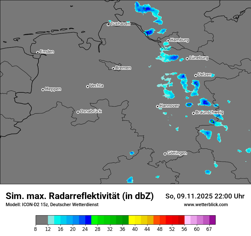 Modellkarten Simuliertes Radarbild