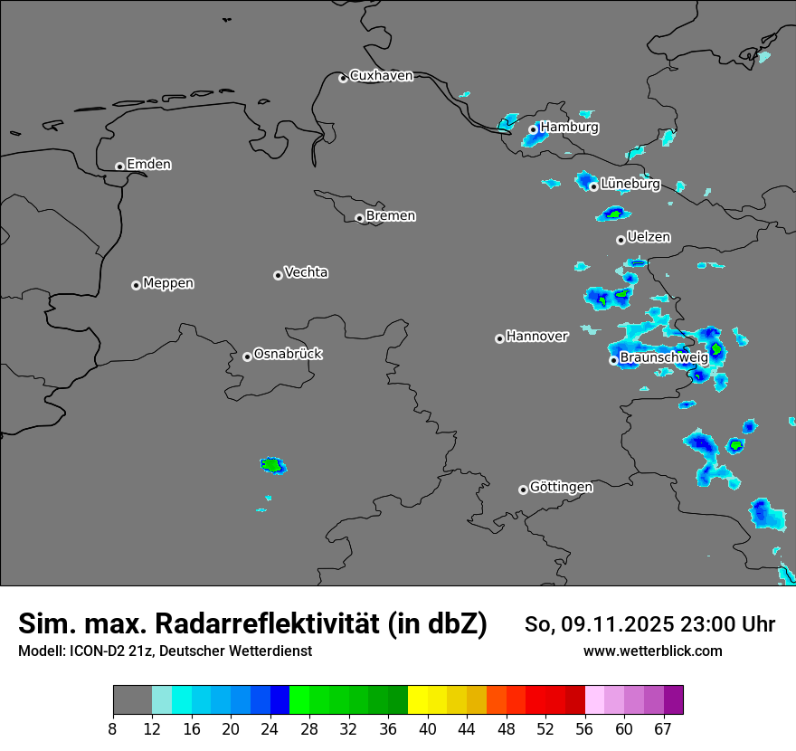 Modellkarten Simuliertes Radarbild