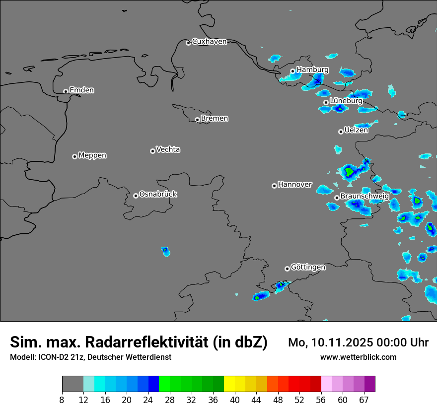 Modellkarten Simuliertes Radarbild