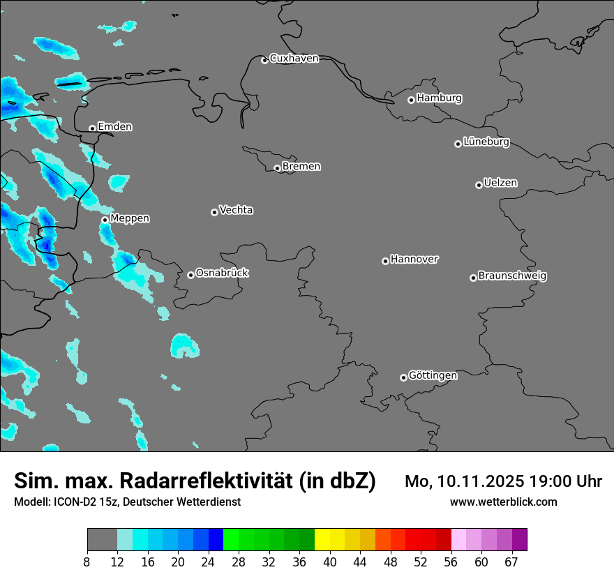 Modellkarten Simuliertes Radarbild