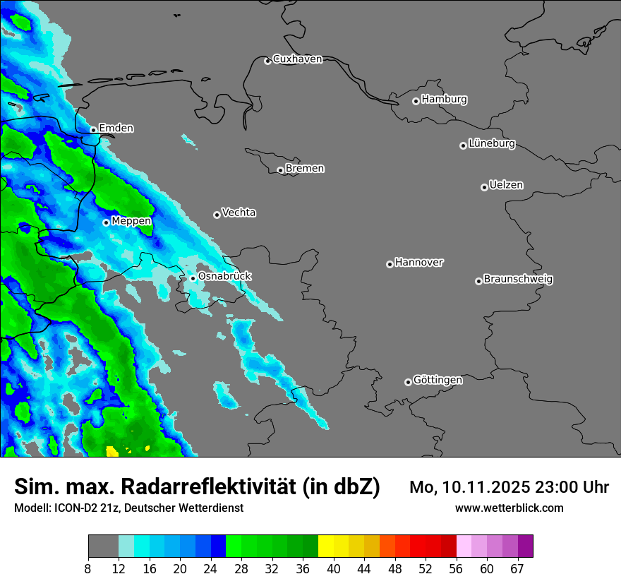 Modellkarten Simuliertes Radarbild