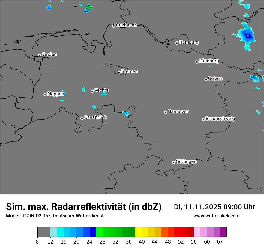 Modellkarten Simuliertes Radarbild