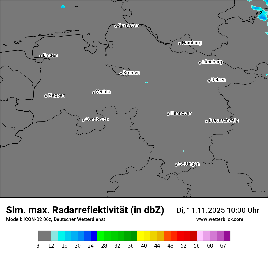 Modellkarten Simuliertes Radarbild