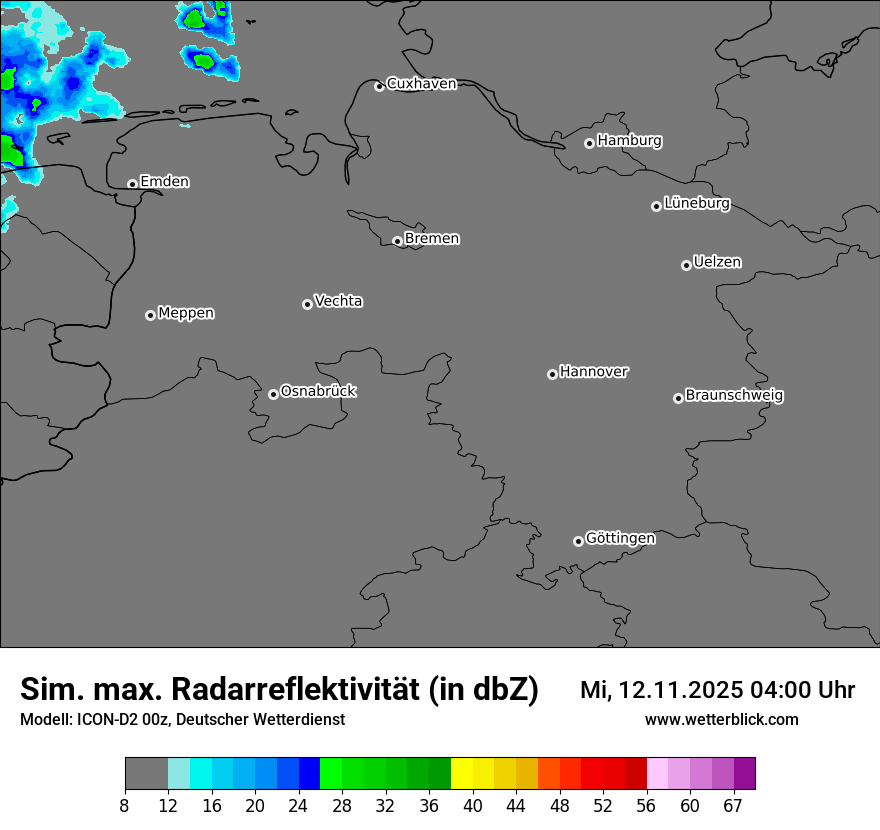 Modellkarten Simuliertes Radarbild