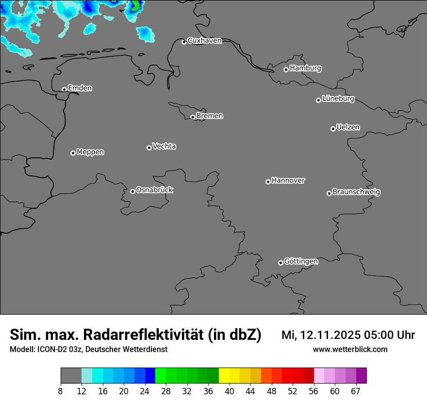 Modellkarten Simuliertes Radarbild