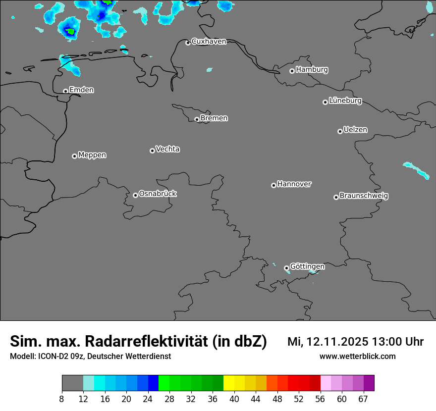 Modellkarten Simuliertes Radarbild