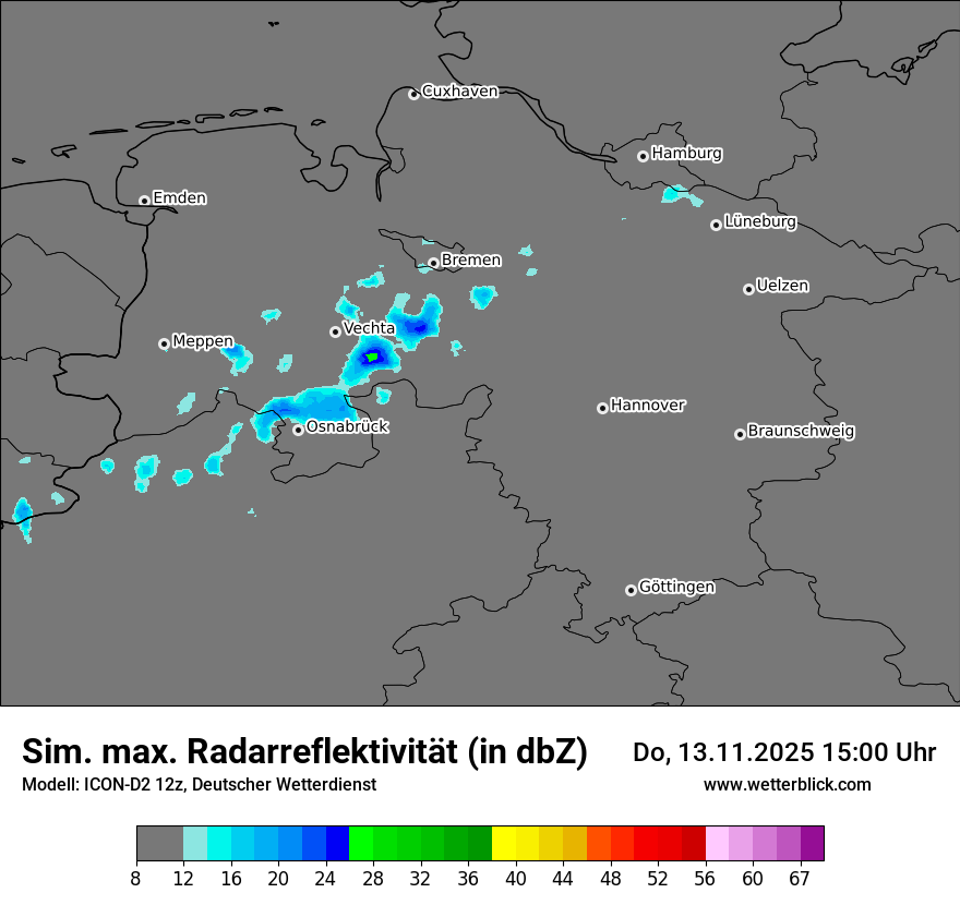 Modellkarten Simuliertes Radarbild
