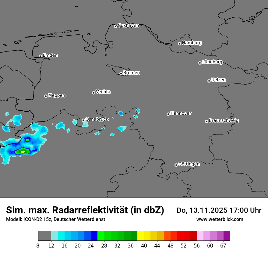 Modellkarten Simuliertes Radarbild