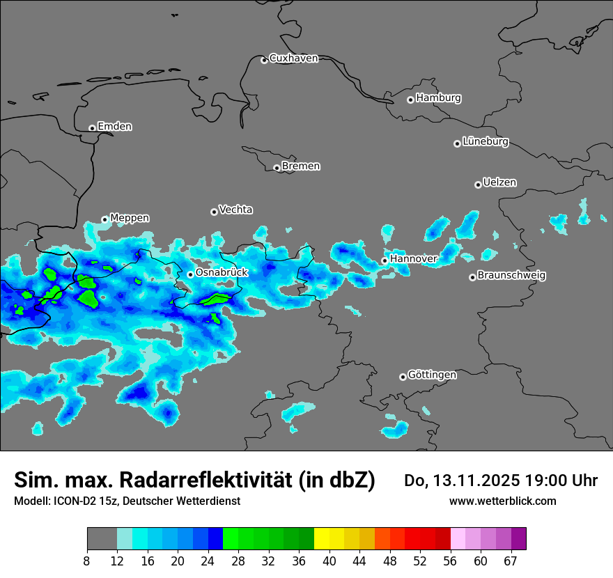 Modellkarten Simuliertes Radarbild