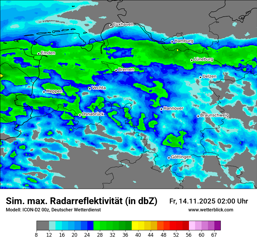 Modellkarten Simuliertes Radarbild