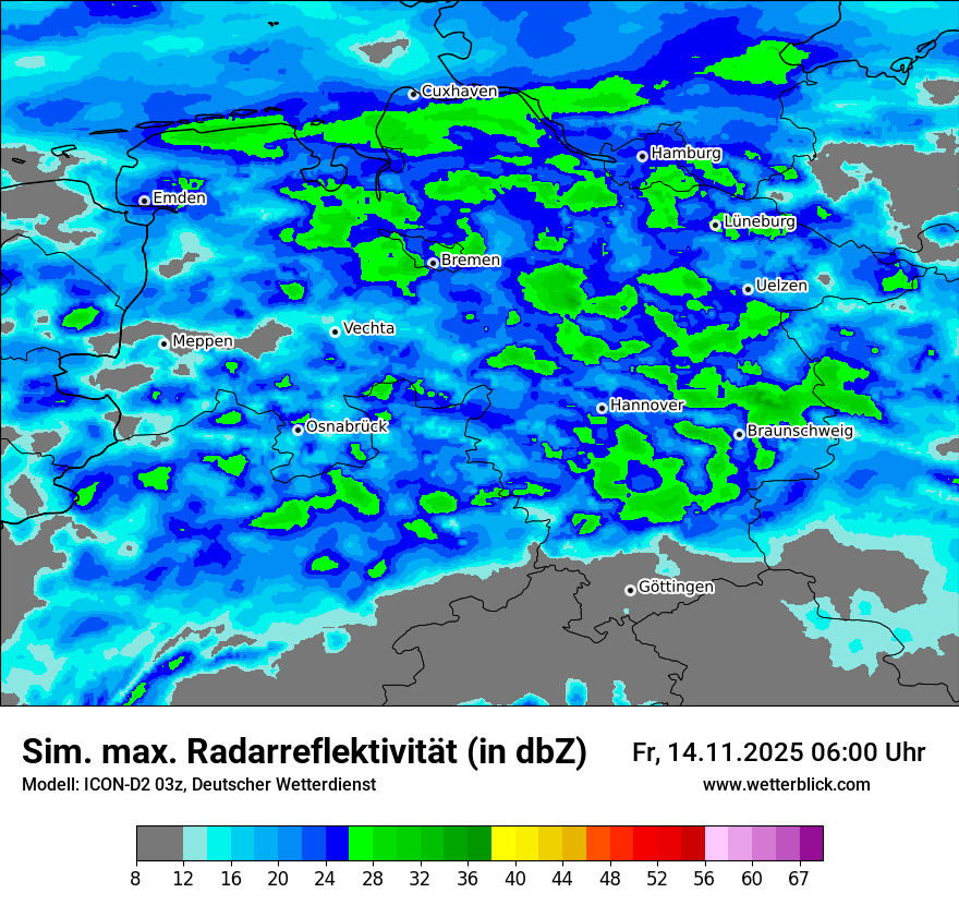 Modellkarten Simuliertes Radarbild