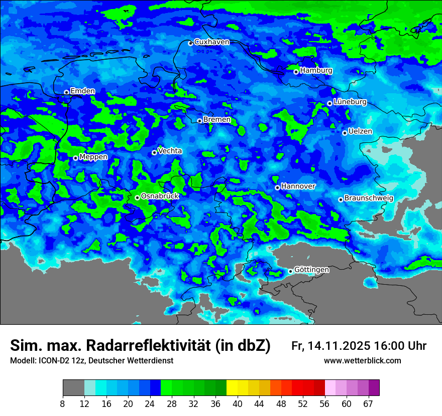 Modellkarten Simuliertes Radarbild