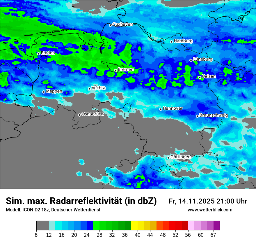 Modellkarten Simuliertes Radarbild