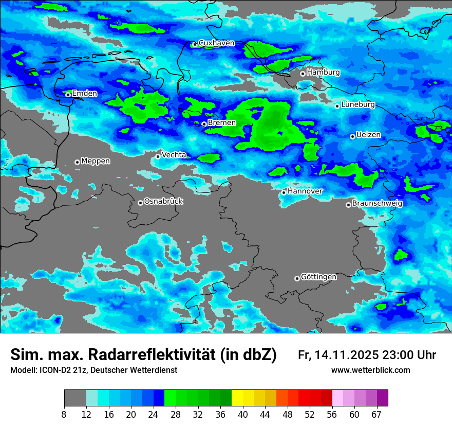 Modellkarten Simuliertes Radarbild