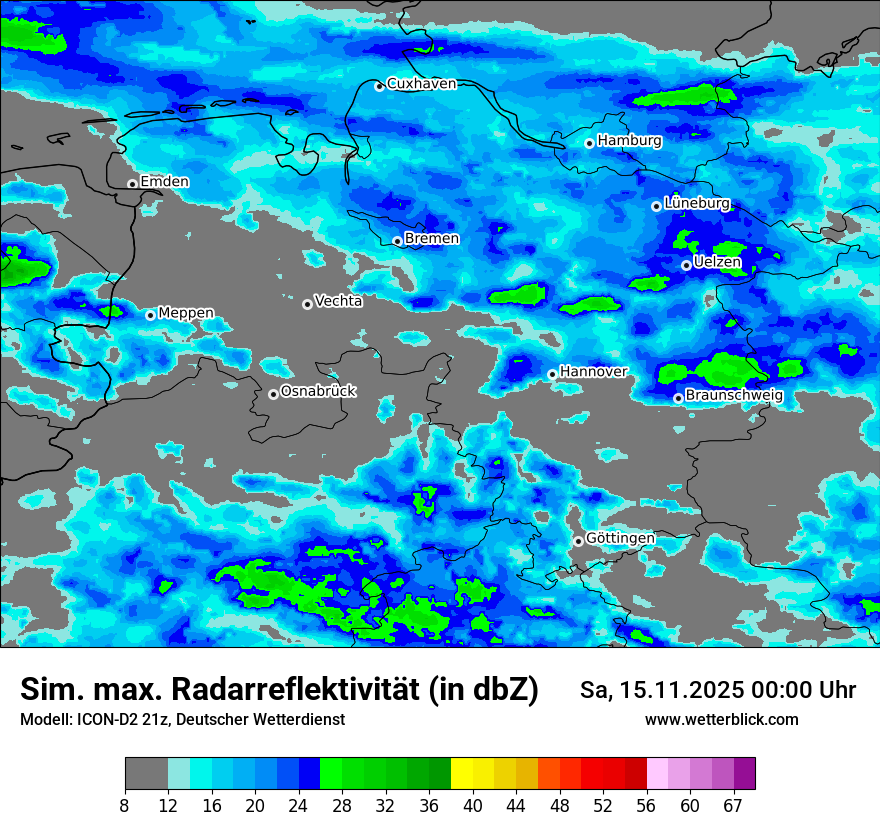 Modellkarten Simuliertes Radarbild