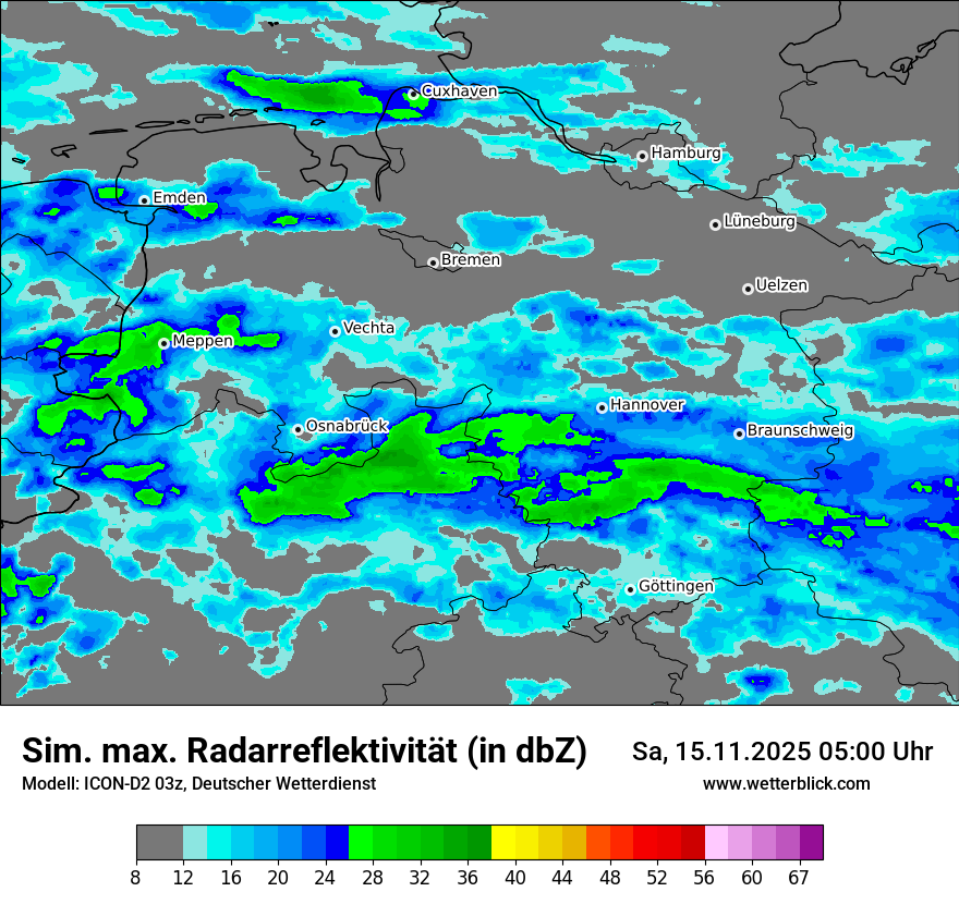 Modellkarten Simuliertes Radarbild