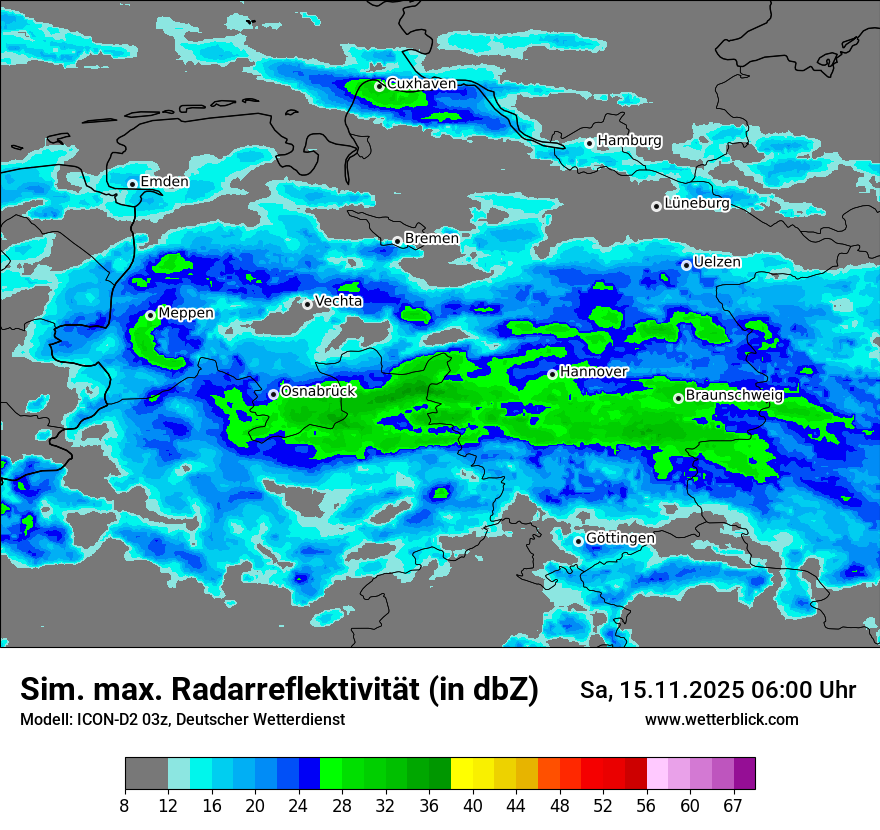 Modellkarten Simuliertes Radarbild