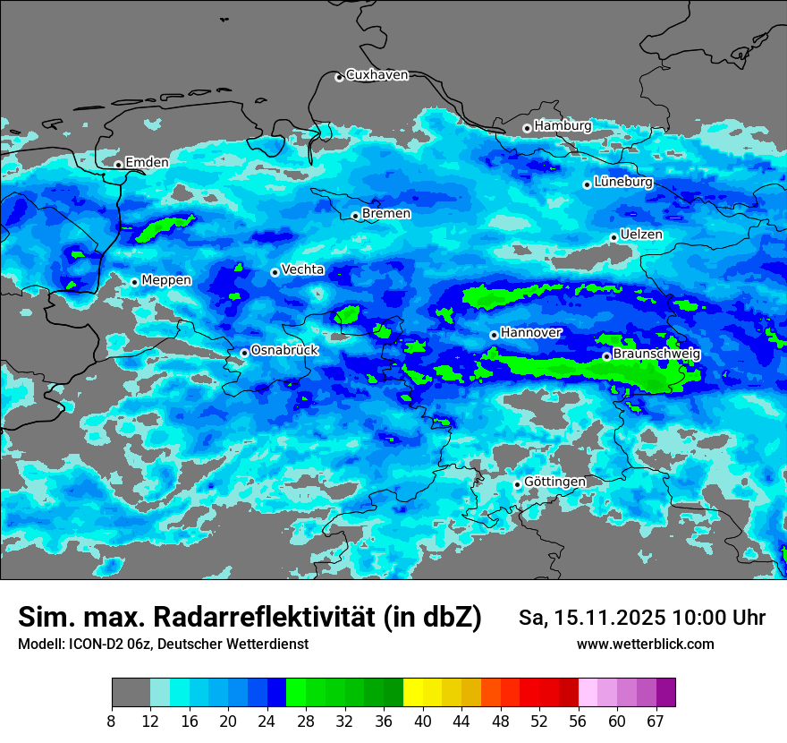 Modellkarten Simuliertes Radarbild