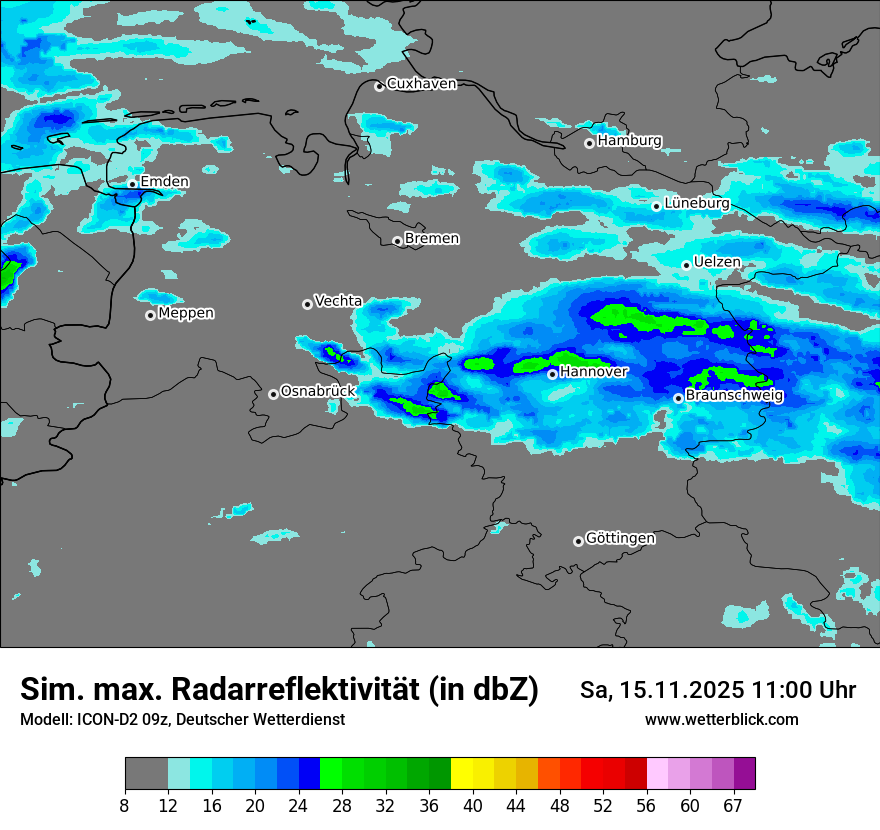 Modellkarten Simuliertes Radarbild