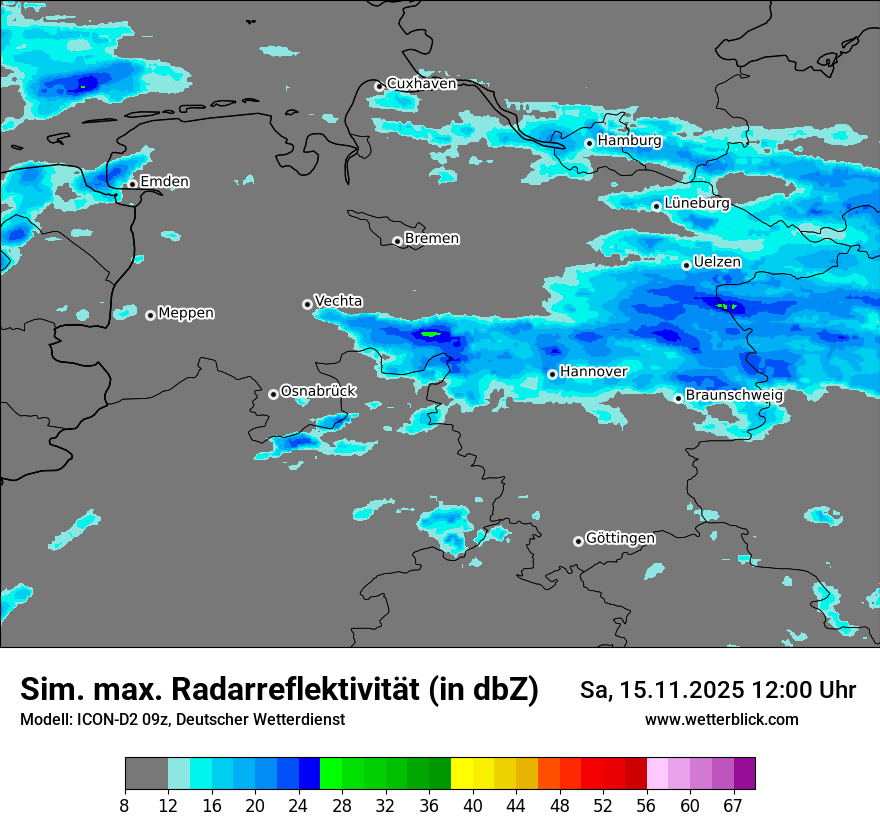 Modellkarten Simuliertes Radarbild