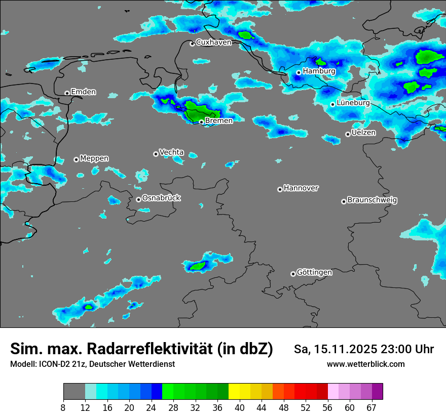 Modellkarten Simuliertes Radarbild
