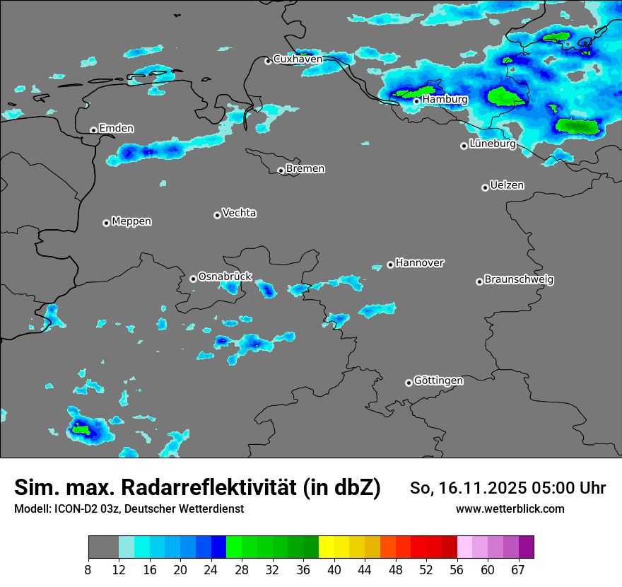 Modellkarten Simuliertes Radarbild