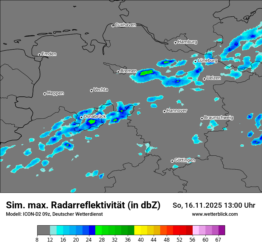 Modellkarten Simuliertes Radarbild