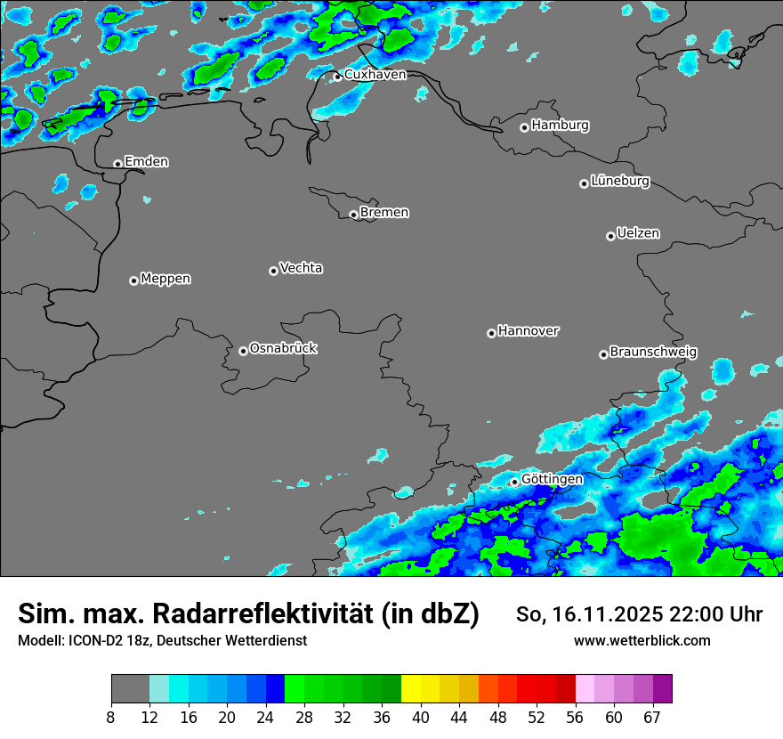 Modellkarten Simuliertes Radarbild