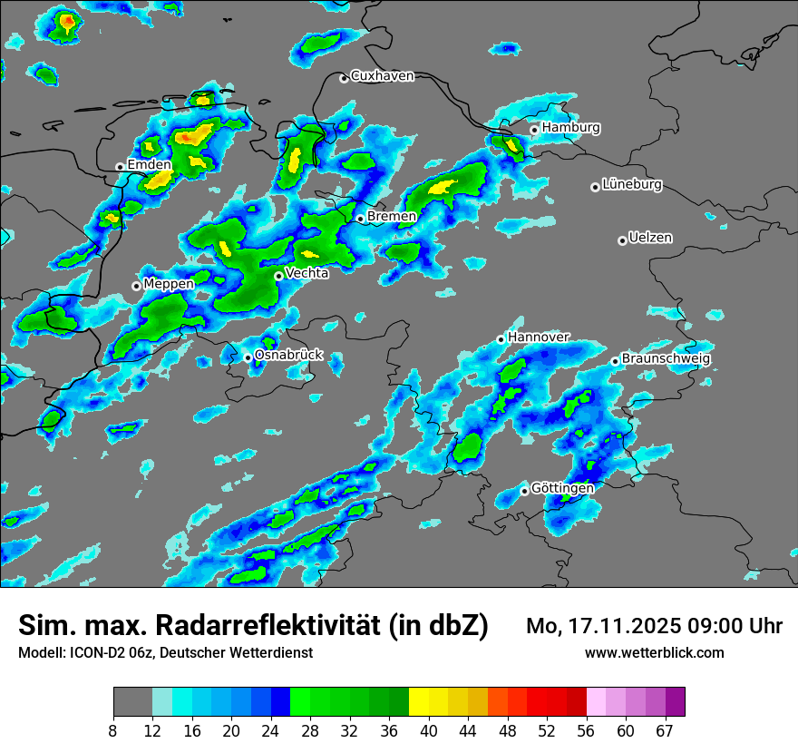 Modellkarten Simuliertes Radarbild