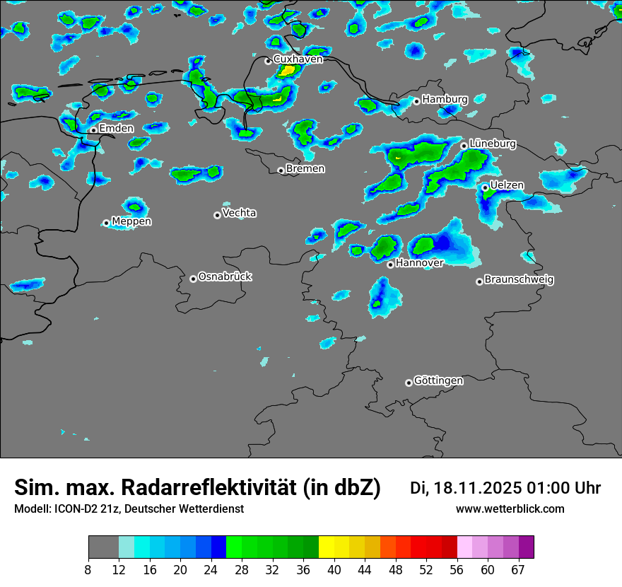 Modellkarten Simuliertes Radarbild
