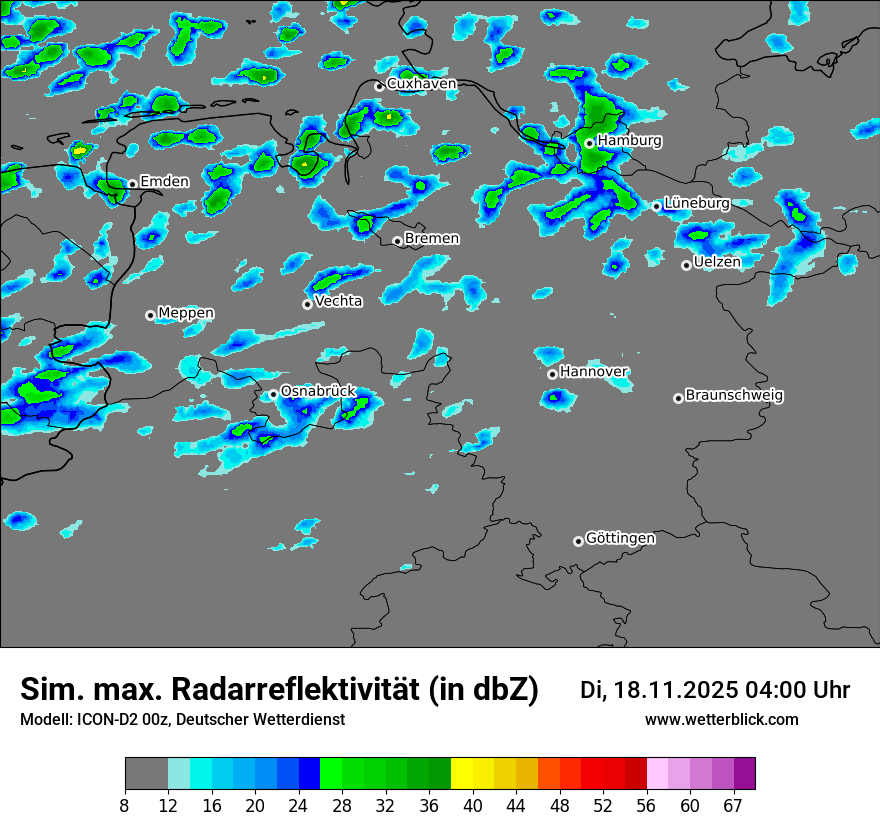 Modellkarten Simuliertes Radarbild